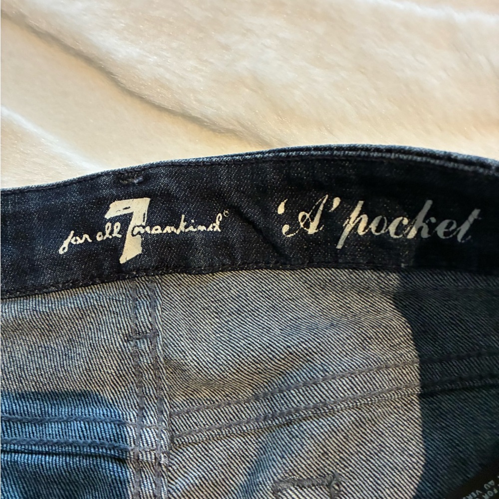 7 For All Mankind Dark Blue A Pocket Jeans - Picture 4 of 5